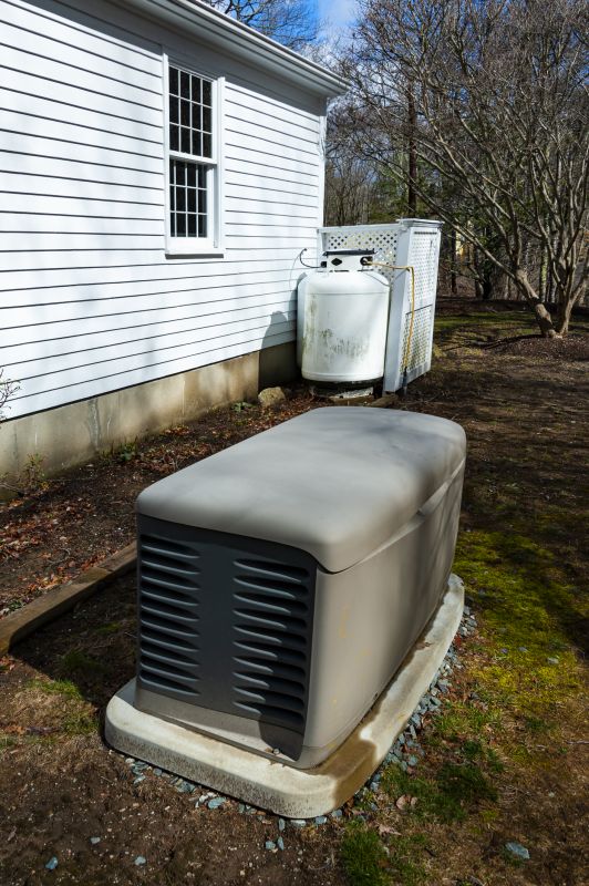 Residential Backup Generator in a Driveway
